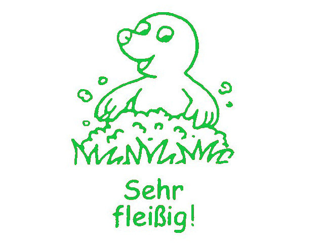 Lehrerstempel "Sehr fleißig!" (Motiv: Maulwurf)