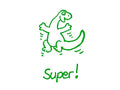 Lehrerstempel "Super!" (Motiv: Dino)