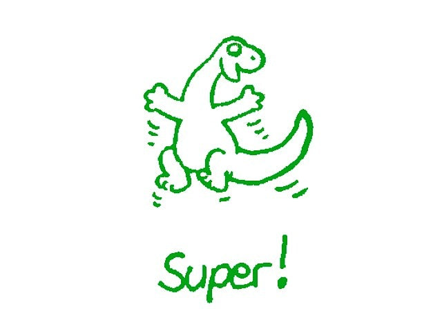 Lehrerstempel "Super!" (Motiv: Dino)