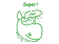 Lehrerstempel "Super!" (Motiv: Wal)