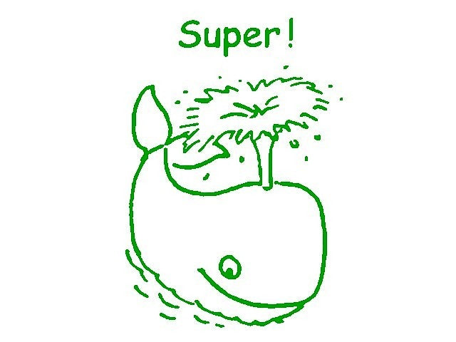 Lehrerstempel "Super!" (Motiv: Wal)