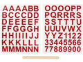 Rub-on Sticker Buchstaben & Zahlen rot