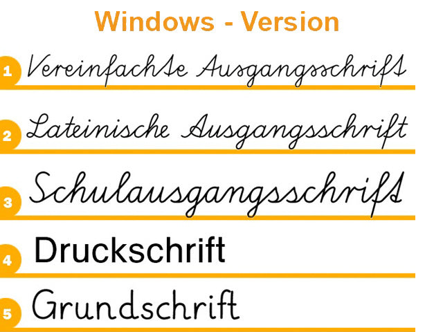 Schulschrift für die Grundschule (Windows-Version)